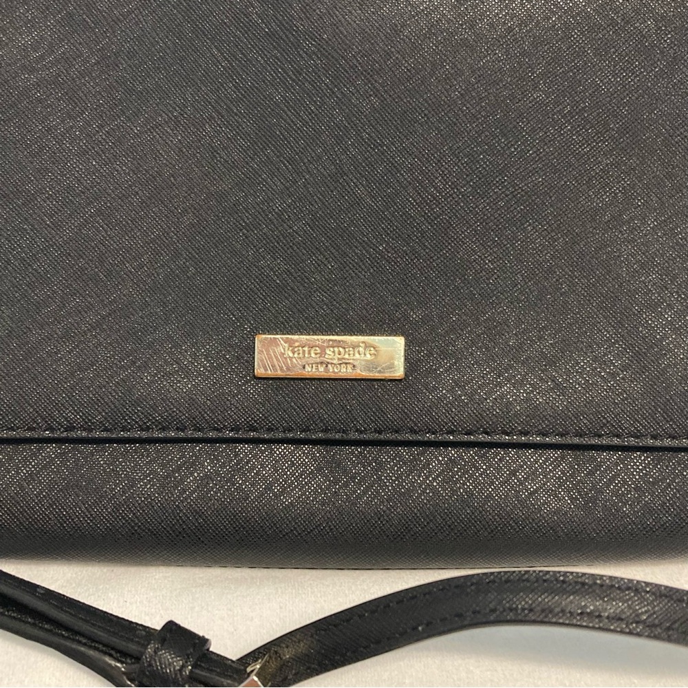Kate Spade Laurel Way Greer Black Saffiano Leather Crossbody Shoulder Bag Purse - Picture 3 of 14